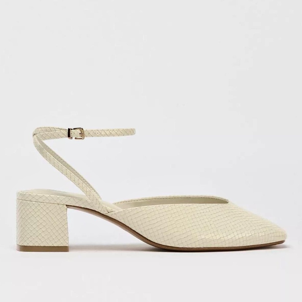 Zara NWT cream Mary Jane sandal shoes - Picture 2 of 5